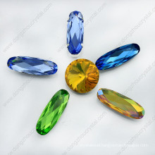 Crystal Point Back Long Oval Bead (DZ-3014)